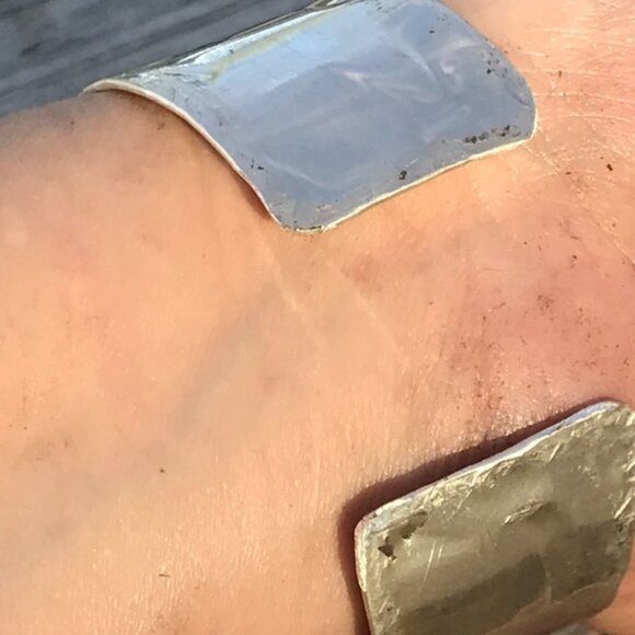 Stars Unisex Solid Sterling Silver 925 Cuff Bracelet Embossed Handmade Mens Gift - Picture 10 of 12